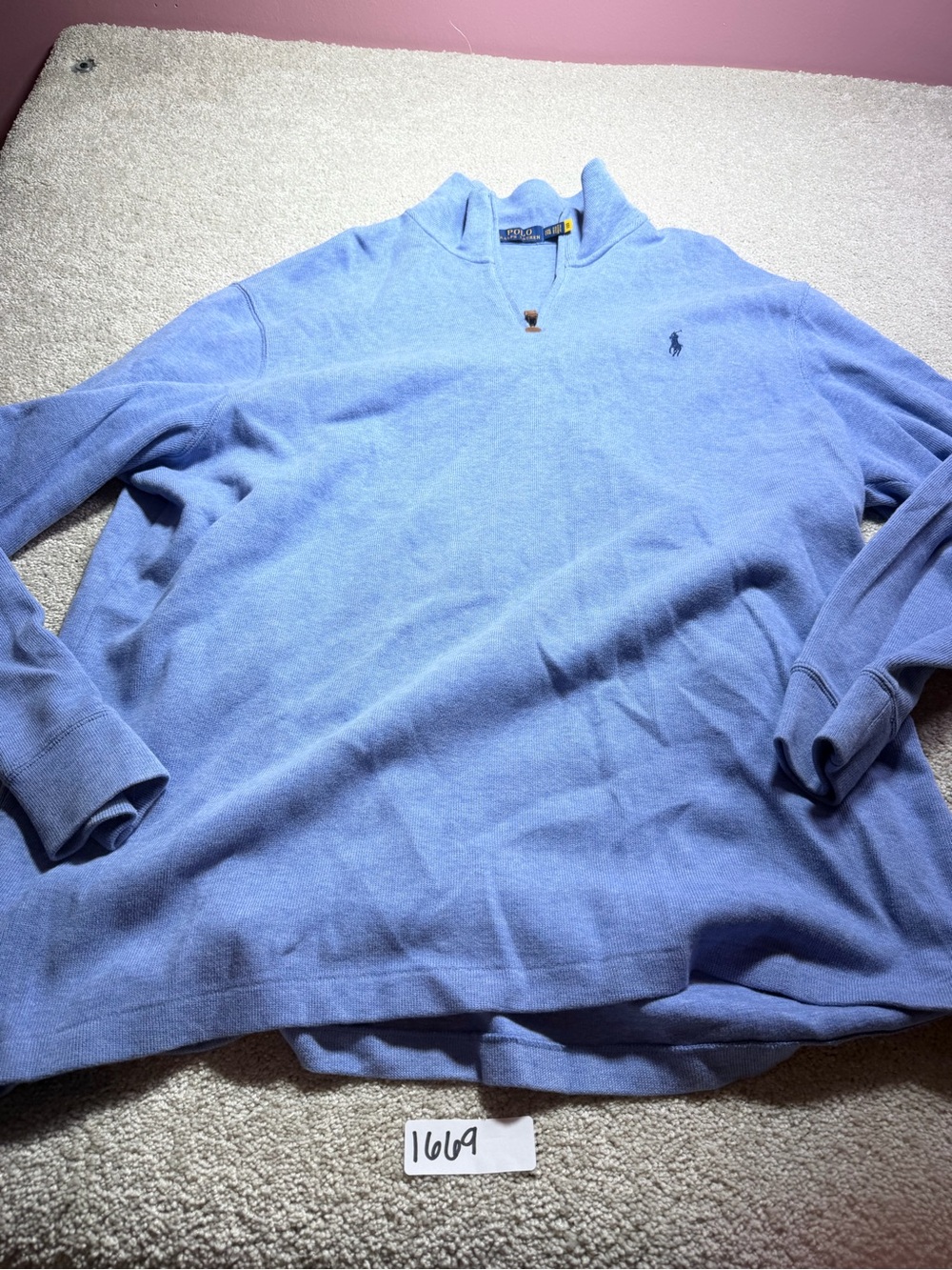 POLO RALPH LAUREN Half Zip Pullover men’s sweater sz xxl blue